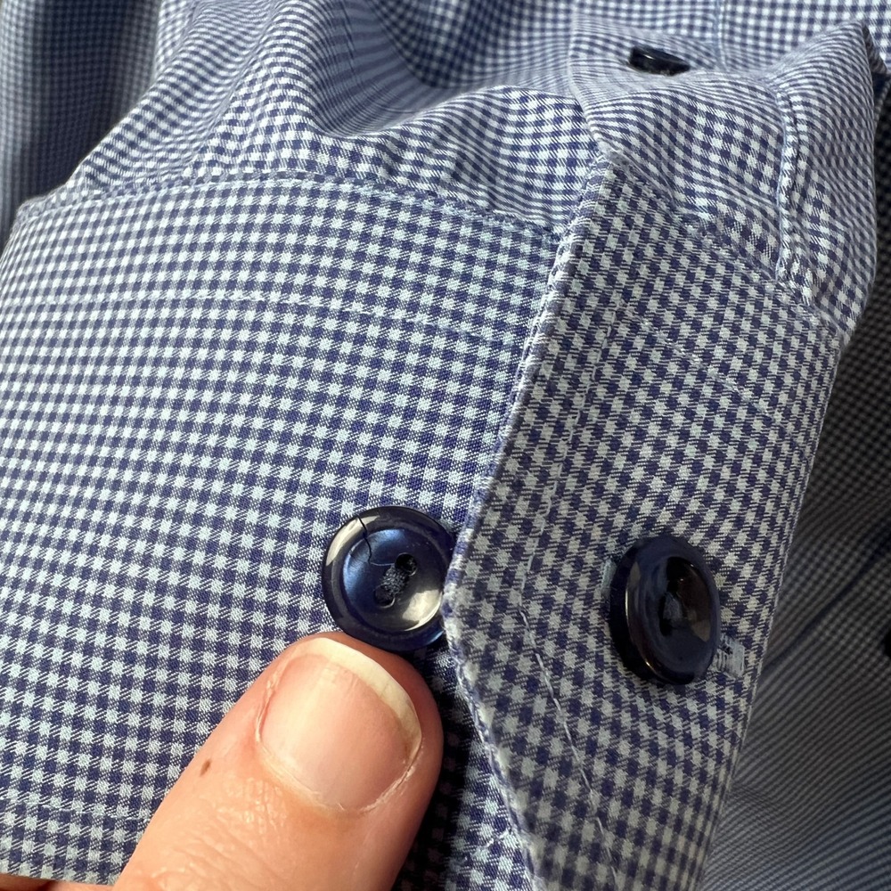 Eton Contemporary Fit Dress Shirt Mens 16 41 Blue Purple Gingham Check Cotton - Picture 6 of 11